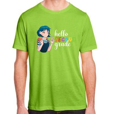 Hello Second Grade Anime Going To School Funny Gift Adult ChromaSoft Performance T-Shirt