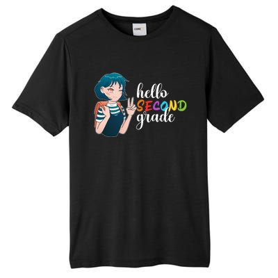 Hello Second Grade Anime Going To School Funny Gift Tall Fusion ChromaSoft Performance T-Shirt