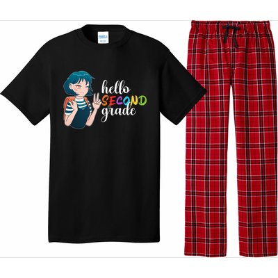 Hello Second Grade Anime Going To School Funny Gift Pajama Set