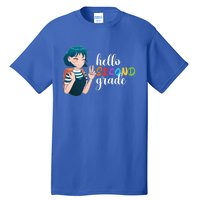 Hello Second Grade Anime Going To School Funny Gift Tall T-Shirt