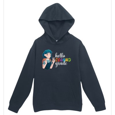 Hello Second Grade Anime Going To School Funny Gift Urban Pullover Hoodie