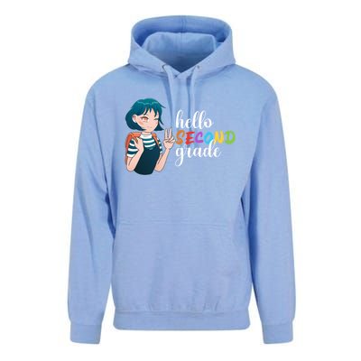 Hello Second Grade Anime Going To School Funny Gift Unisex Surf Hoodie