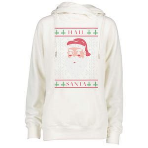 Hail Santa Gift Womens Funnel Neck Pullover Hood