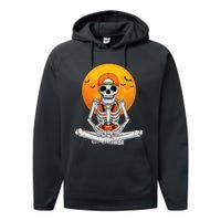 Halloween Skeleton Gamer Video Gaming Performance Fleece Hoodie