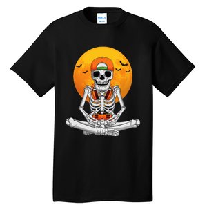 Halloween Skeleton Gamer Video Gaming Tall T-Shirt