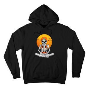 Halloween Skeleton Gamer Video Gaming Tall Hoodie