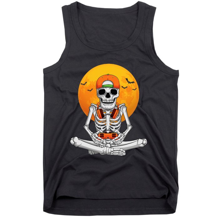 Halloween Skeleton Gamer Video Gaming Tank Top