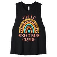 Hello Second Grade 2nd Grade Teacher Back To School Women's Racerback Cropped Tank