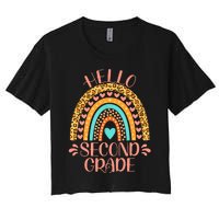 Hello Second Grade 2nd Grade Teacher Back To School Women's Crop Top Tee