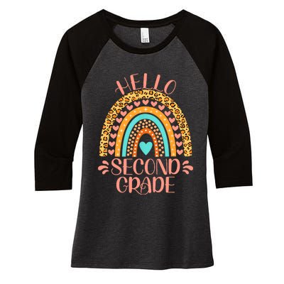 Hello Second Grade 2nd Grade Teacher Back To School Women's Tri-Blend 3/4-Sleeve Raglan Shirt