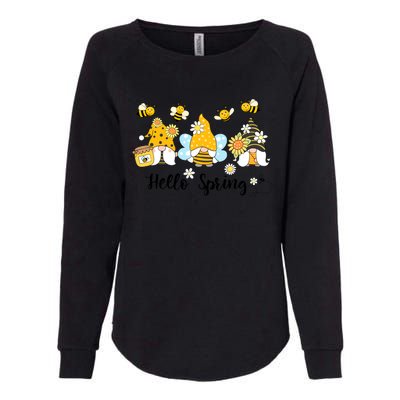 Hello Spring Gnome Bees Sunflower Bee Spring Gift Womens California Wash Sweatshirt