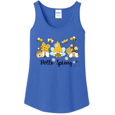 Hello Spring Gnome Bees Sunflower Bee Spring Gift Ladies Essential Tank