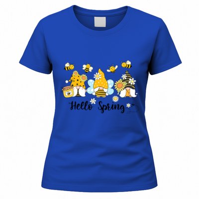 Hello Spring Gnome Bees Sunflower Bee Spring Gift Women's T-Shirt