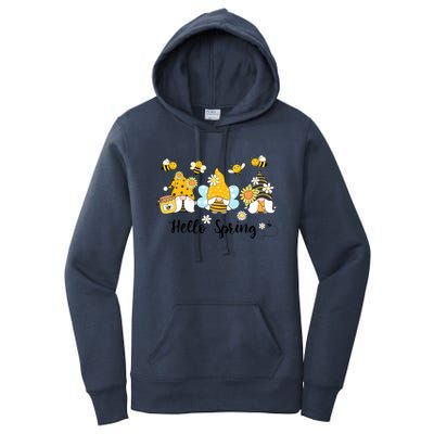 Hello Spring Gnome Bees Sunflower Bee Spring Gift Women's Pullover Hoodie