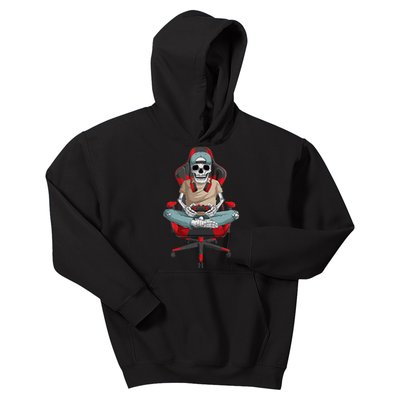 Halloween Skeleton Gamer Video Gaming Kids Hoodie