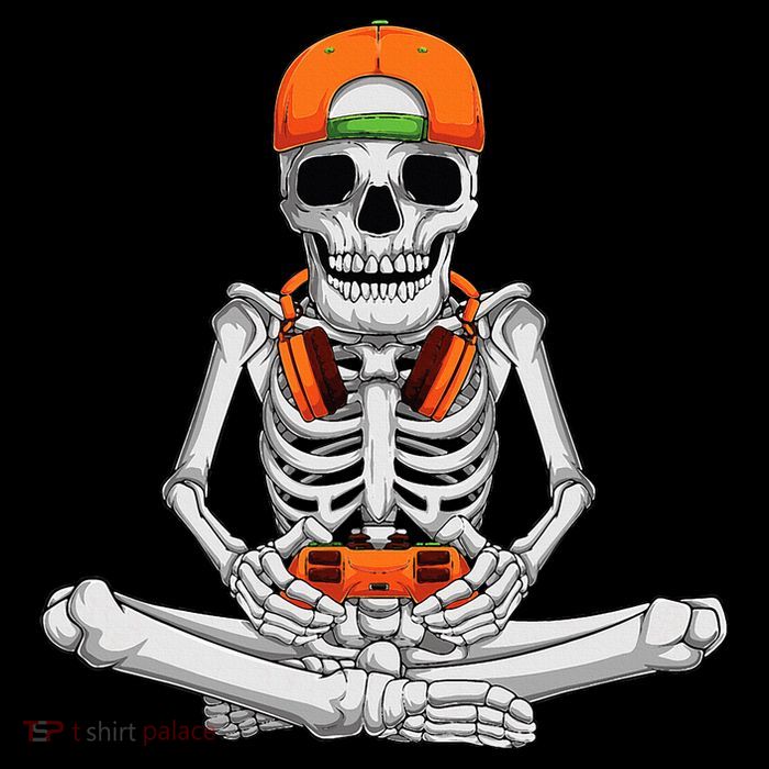 Halloween Skeleton Gamer Video Gaming Premium T-Shirt