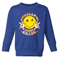 Hello Second Grade Hippie Smile Face Back To School Teacher Gift Toddler Sweatshirt