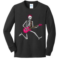 Happy Skeleton Guitar Guy Spooky Halloween Rock Band Concert Premium Kids Long Sleeve Shirt