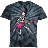 Happy Skeleton Guitar Guy Spooky Halloween Rock Band Concert Premium Kids Tie-Dye T-Shirt