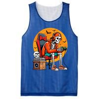 Halloween Skeleton Gamer Funny Video Gaming Halloween Cool Gift Mesh Reversible Basketball Jersey Tank