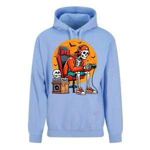 Halloween Skeleton Gamer Funny Video Gaming Halloween Cool Gift Unisex Surf Hoodie