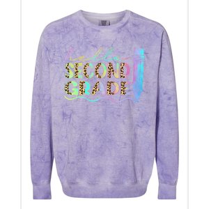 Hello Second Grade Leopard 1St Day Of School Team 2Nd Grade Meaningful Gift Colorblast Crewneck Sweatshirt