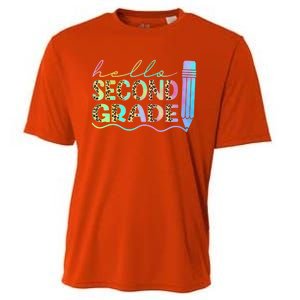 Hello Second Grade Leopard 1St Day Of School Team 2Nd Grade Meaningful Gift Cooling Performance Crew T-Shirt