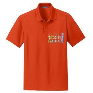 Hello Second Grade Leopard 1St Day Of School Team 2Nd Grade Meaningful Gift Dry Zone Grid Polo