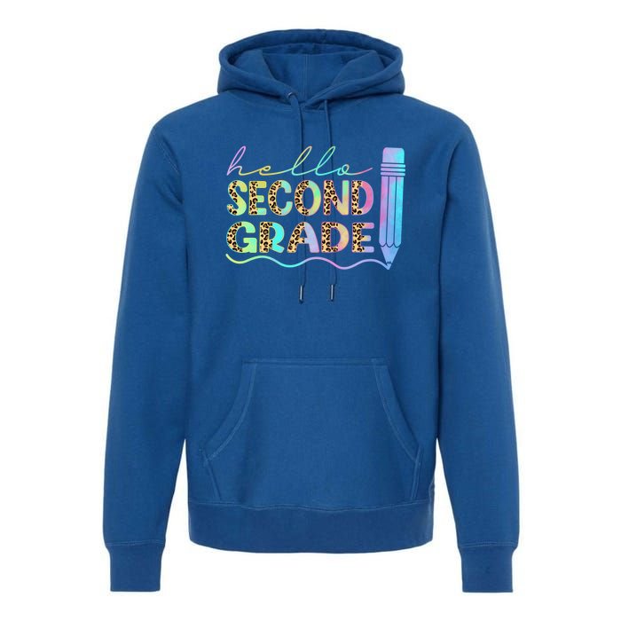 Hello Second Grade Leopard 1St Day Of School Team 2Nd Grade Meaningful Gift Premium Hoodie