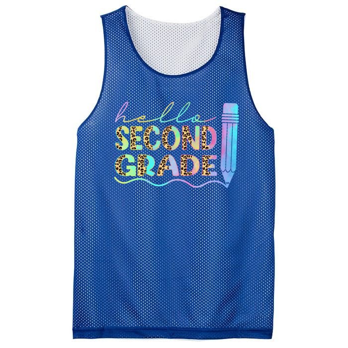 Hello Second Grade Leopard 1St Day Of School Team 2Nd Grade Meaningful Gift Mesh Reversible Basketball Jersey Tank