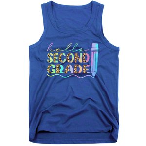 Hello Second Grade Leopard 1St Day Of School Team 2Nd Grade Meaningful Gift Tank Top