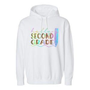 Hello Second Grade Leopard 1St Day Of School Team 2Nd Grade Meaningful Gift Garment-Dyed Fleece Hoodie