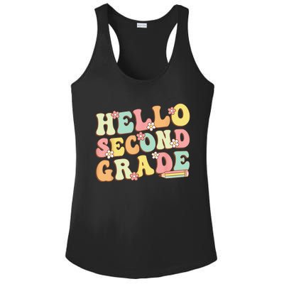 Hello Second Grade Team 2nd Grade Teacher Back School Ladies PosiCharge Competitor Racerback Tank