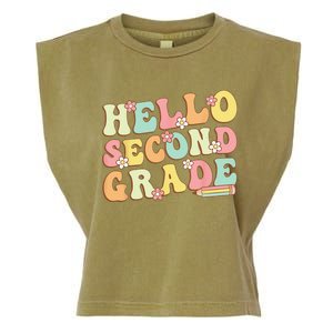 Hello Second Grade Team 2nd Grade Teacher Back School Garment-Dyed Women's Muscle Tee