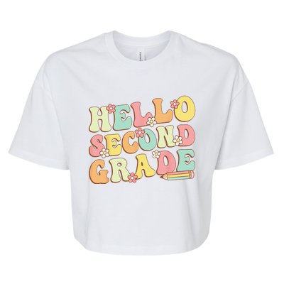 Hello Second Grade Team 2nd Grade Teacher Back School Bella+Canvas Jersey Crop Tee