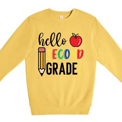 Hello Second Grade Team 2Nd Grade Back To School Teacher Funny Gift Premium Crewneck Sweatshirt