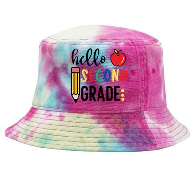 Hello Second Grade Team 2Nd Grade Back To School Teacher Funny Gift Tie-Dyed Bucket Hat