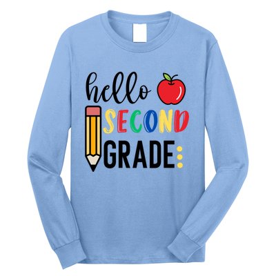 Hello Second Grade Team 2Nd Grade Back To School Teacher Funny Gift Long Sleeve Shirt