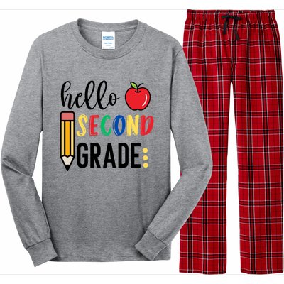 Hello Second Grade Team 2Nd Grade Back To School Teacher Funny Gift Long Sleeve Pajama Set