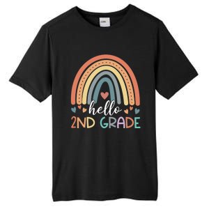 Hello Second Grade Back To School 2Nd Grade Teacher Rainbow Cool Gift Tall Fusion ChromaSoft Performance T-Shirt