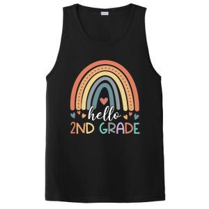 Hello Second Grade Back To School 2Nd Grade Teacher Rainbow Cool Gift PosiCharge Competitor Tank