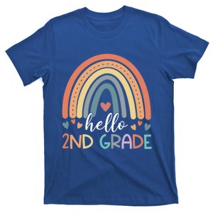 Hello Second Grade Back To School 2Nd Grade Teacher Rainbow Cool Gift T-Shirt