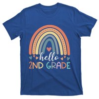 Hello Second Grade Back To School 2Nd Grade Teacher Rainbow Cool Gift T-Shirt