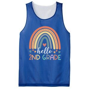 Hello Second Grade Back To School 2Nd Grade Teacher Rainbow Cool Gift Mesh Reversible Basketball Jersey Tank