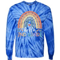 Hello Second Grade Back To School 2Nd Grade Teacher Rainbow Cool Gift Tie-Dye Long Sleeve Shirt