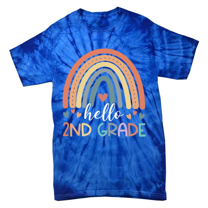 Hello Second Grade Back To School 2Nd Grade Teacher Rainbow Cool Gift Tie-Dye T-Shirt