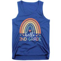 Hello Second Grade Back To School 2Nd Grade Teacher Rainbow Cool Gift Tank Top