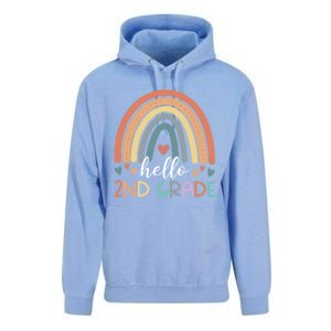 Hello Second Grade Back To School 2Nd Grade Teacher Rainbow Cool Gift Unisex Surf Hoodie