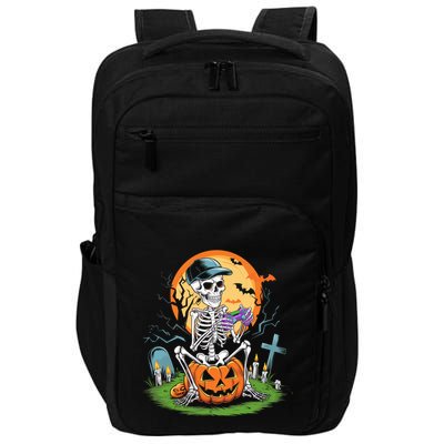 Halloween Skeleton Gamer Video Gaming Gift Impact Tech Backpack