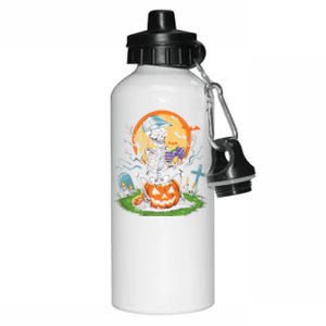 Halloween Skeleton Gamer Video Gaming Gift Aluminum Water Bottle